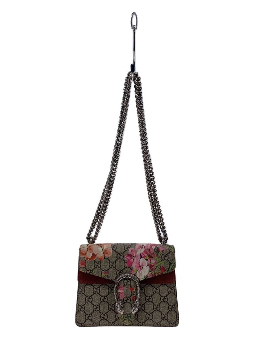 Gucci Chain Shoulder Bag Dionysus GG Blooms Canvas Beige